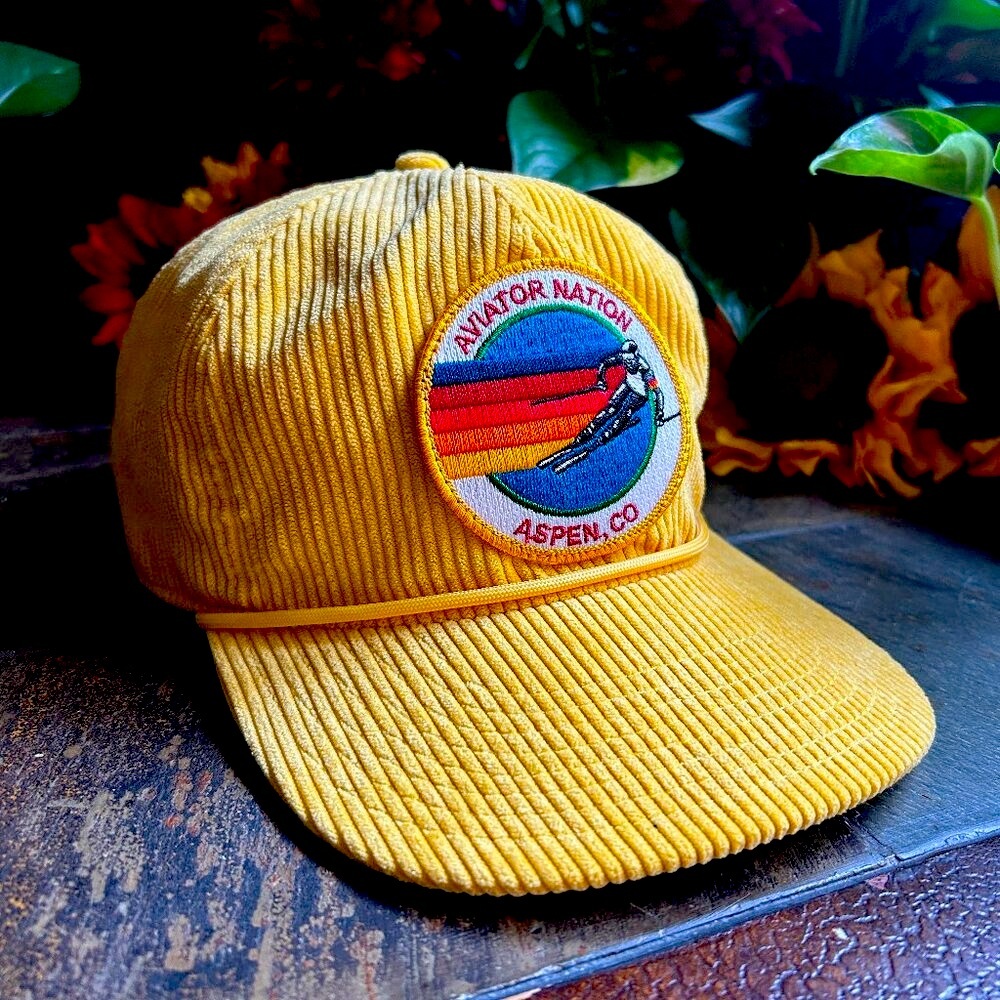 Aviator Nation Aspen Cap in Gold/Yellow Corduroy - Picture 3 of 8